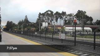 Commuter and freight trains passing Burlingame Station [upl. by Zitvaa344]