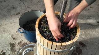 How to make grape juice with a traditional wine press [upl. by Osber564]