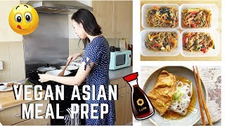 MY WEEKLY VEGAN ASIAN MEAL PREP [upl. by Yattirb]