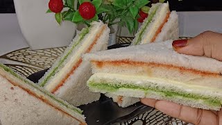 15 August Special Tiranga Colour Sandwich Recipe  Independence Day Special Tricolour Sandwich 😋 [upl. by Ardith]