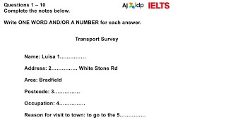 Transport Survey ielts listening TRANSPORT SURVEY IELTS LISTENING👩‍🎓 2024 [upl. by Saref]