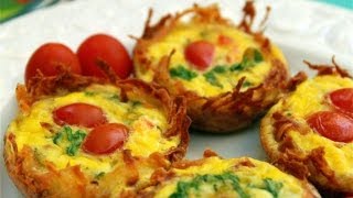 Potato Cup Frittata  How to Make Potato Cup Frittatas  Muffin Pan Frittatas [upl. by Alexandr88]