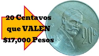 20 Centavos que VALEN 17000 PesosMonedas de MèxicoMonedas MexicanasNumismatica [upl. by Block311]