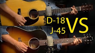 Martin D18 vs Gibson J45  Classic SpruceMahogany Dread Sonic Documentation [upl. by May674]