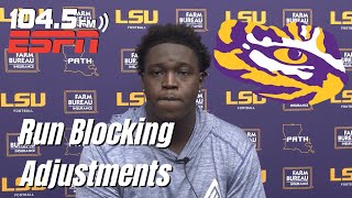 LSU RT Emery Jones Talks Run Blocking Garrett Nussmeiers Confidence [upl. by Dlareme233]