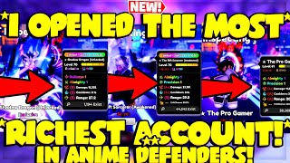 HOW I OPENED THE MOST quotRICHEST LUCKIEST ACCOUNT IN ANIME DEFENDERSquot😲🤑💸 RICHEST FILIPINO ACCOUNT [upl. by Ainigriv]