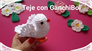 Paloma para eventos Bodas Comuniones Bautizos  Teje con GanchiBol un amigurumi [upl. by Yeknarf]