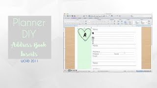 Planner DIY  Address Book Inserts [upl. by Assilen]