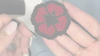 Beaded Poppy Pin Tutorial  StepbyStep Métis Beading for Remembrance Day [upl. by Akinat]