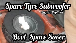 DIY Stepney Subwoofer Box For Small Cars  Subwoofer In A Tyre  Save Boot Space [upl. by Hibbitts139]