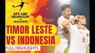 TimorLeste vs Indonesia  Full Highlight  AFC U20 Asian Cup 2025 Qualifiers [upl. by Aradnahc]