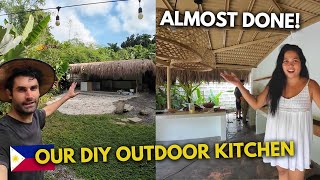 Building Our DIY Outdoor Kitchen in the Philippines Almost Finished [upl. by Gennaro763]