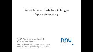 Statistik 2 406 Exponentialverteilung [upl. by Hirsch]