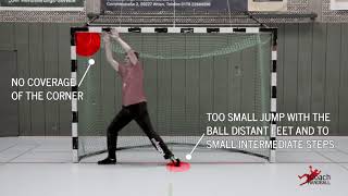 Handball Goalkeeper Training  How to hold upper corner shots  Technique explanation [upl. by Yearwood]