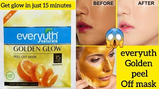 everyuth Golden glow peel Off mask  how to use everyuth Golden glow peel Off  mahibeautyvlog [upl. by Afatsuom414]