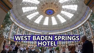 Our West Baden Springs Hotel Tour The Atrium Restaurants Pools Springs amp Sunken Garden [upl. by Elmo]