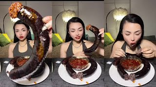 ASMR MUKBANG spicy food egg Spicy sausage noodles [upl. by Maclaine492]