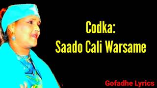 HEESTII CUNAABI LYRICS SAADO CALI WARSAME 2019 [upl. by Kcirdot]