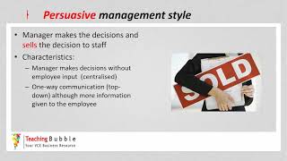 VCE Business Management  Management Styles Part 1 [upl. by Sandie522]