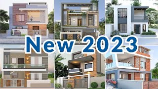 Top 50 modern 2 floor house elevation design  Double floor home front elevation design 2023 [upl. by Drusi384]