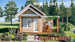 Simple wooden cabin 14sqm  150ft² [upl. by Eicram682]