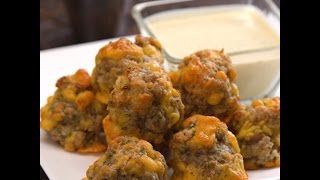 Sausage Balls with Creamy Honey Mustard Dipping Sauce [upl. by Pimbley385]