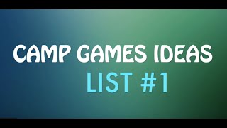 CAMP GAMES IDEAS 1  Youth or Family Camp Relay Games [upl. by Eilyab556]