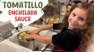 Homegrown Tomatillo Enchilada Sauce Recipe and Keto Enchiladas [upl. by Anawk]