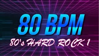 80 BPM  80s Hard Rock  44 Drum Track  Metronome  Drum Beat [upl. by Freeman]