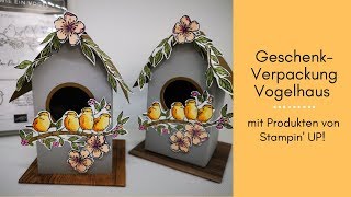 Geschenkverpackung Vogelhaus mit Stampin Up Produktpaket Frei wie ein Vogel [upl. by Shea]