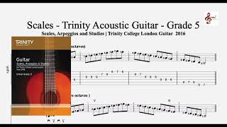 SCALES amp ARPEGGIOS  Trinity Acoustic Guitar Grade 5 [upl. by Eelan]