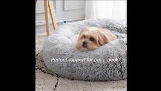 How to Use the Calming Donut Cuddler Bed – Soft amp Cozy Faux Fur Plush Cushion for Pets [upl. by Buiron427]