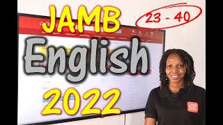 JAMB CBT English 2022 Past Questions 23  40 [upl. by Delsman]