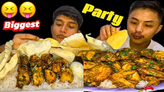 ASMR MUKBANGHuge Chicken Gravy Indian Papad Boiled Eggs Green Salad NepaliEater [upl. by Nodla]