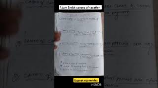 Adam Smith canons of taxation shortvideo shortsviral shortfeed ugcnetnetjrfeconomics reels [upl. by Debbi]