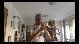 György Gyivicsan practicing Der Hölle Rache  Szeged Trombone Ensemble [upl. by Viridissa490]