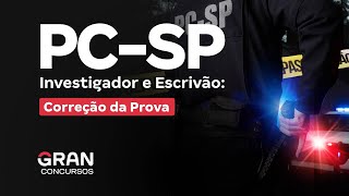 Concurso PC SP Investigador e Escrivão  Correção da Prova [upl. by Calvin]