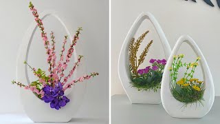 DIY Modern flower vase  Cement Vase Craft Ideas [upl. by Judas]