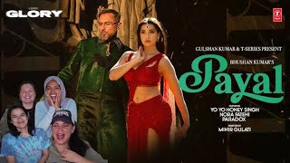 Americans react to PAYAL SONG Official Video YO YO HONEY SINGH  NORA FATEHI  PARADOX  GLORY [upl. by Bruyn]