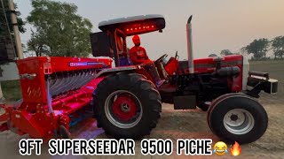 Massey 9500🔥 with 9 ft superseedar😜masseywalepb65 ❤️ [upl. by Zared]