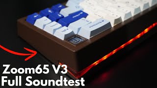 Zoom 65 V3 Full Soundtest using ALL 7 Mounting Points Foam vs No Foam 4 Different Switches [upl. by Towers410]