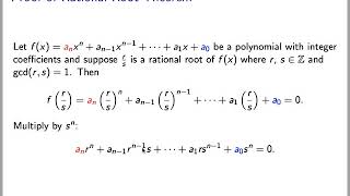 Rational Root Theorem with Proof [upl. by Aivatnuhs]