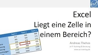 Excel  456  Liegt eine Zelle in einem Bereich  Prüfung auf WAHR oder FALSCH [upl. by Euqinu]