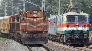 VIJAYAWADA Diesels amp Electrics  ALCos  WAP7  WAP4 WAG5 Locomotives  PART  2  IndianRailways [upl. by Blatt]