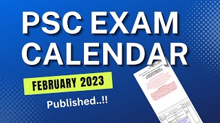 Kerala PSC February Calendar 2023  PSC Exam Updates [upl. by Feil]