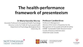 The healthperformance framework of presenteeism [upl. by Asikal282]