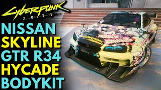 Nissan Skyline GTR R34 HYCADE Bodykit  Cyberpunk 2077 MODS [upl. by Rosinski826]