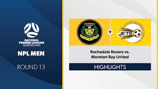 NPL Men R13  Rochedale Rovers vs Moreton Bay United Highlights [upl. by Anihc]