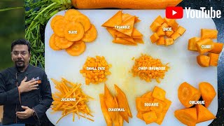 Carrot Cutting Skills  How to Cut a Carrot  Vegetable Cutting  Carrot Design [upl. by Lindie749]