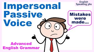 IMPERSONAL PASSIVE VOICE Advanced English Grammar [upl. by Acinomahs]